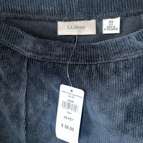 LL Bean Velvet like Black Wide-Leg Pants XS - Picture 2 of 4